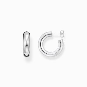 Thomas Sabo Small Silver Chunky Hoop Earrings- Silver - CR635-001-21