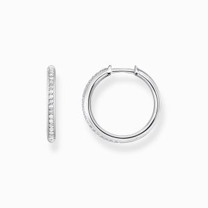 Thomas Sabo Hoop Earrings - White Stone Pavé - CR673-051-14