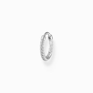 Thomas Sabo Single Rope Hoop Earring - Silver - CR694-001-21