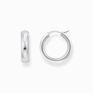 Thomas Sabo Medium Sized Hoop Earrings in Chunky Design - Silver - CR746-001-21