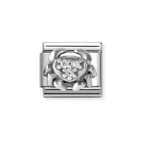 Nomination Classic Silver and Zirconia Crab Cancer Charm. Item code 330326/04
