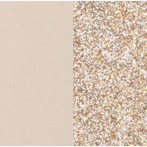 Les Georgettes Reversible Leather Insert, 14mm-Cream and Gold Glitter