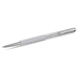Swarovski Crystalline Silk ballpoint Pen - White Lacquered Chrome Plated - 5709613