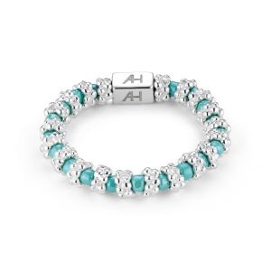 Annie Haak Daisy Chain Silver Ring - Turquoise