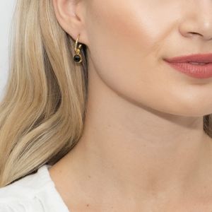 Sarah Alexander Dark Horse Black Onyx Mini Hoop Earrings