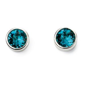 December Birthstone Earrings - Sterling Silver
