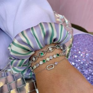 Amelia Scott Dotty Tennis Bracelet in Green and Popsicle Zirconia Silver