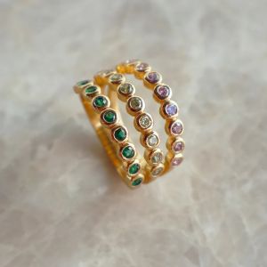 Amelia Scott Dotty Illusion Ring in Flamingo Zirconia Gold