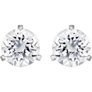 Swarovski Solitaire Pierced Earrings, White, Rhodium Plating 1800046