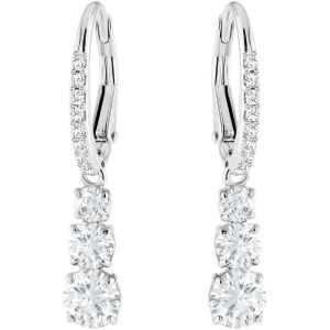 Swarovski Attract Trilogy Round Pierced Earrings, White, Rhodium Plating 5416155