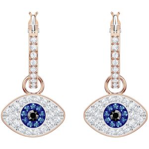 Swarovski Duo Evil Eye Hoop Earrings, Multi-coloured, Rose Gold Plating 5425857