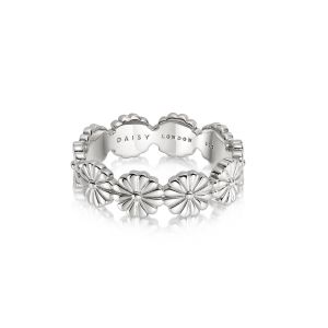 Daisy Crown Band Ring - Silver