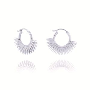 Rachel Jackson Rising Sun Hoop Earrings Silver DSE11S