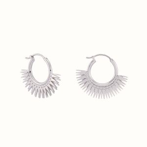 Rachel Jackson Rising Sun Hoop Earrings Silver DSE11S
