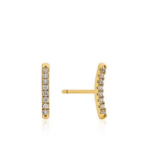 Ania Haie Shimmer Pave Bar Stud Earrings - Gold E003-06G