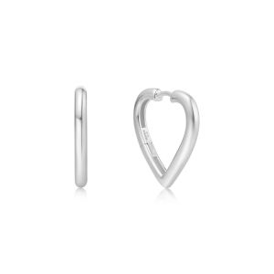 Ania Haie Medium Heart Hoop Earrings - Silver E064-03H