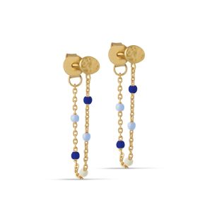 Enamel Copenhagen Lola Marine Gold Earrings. Item code E140GM_marine