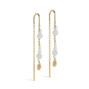 Enamel Copenhagen Sofia Pearl Gold Earrings. Item code E282G_pearl.