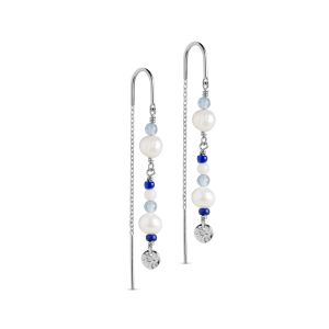 Enamel Copenhagen Sofia Pearl Blue Silver Earrings
