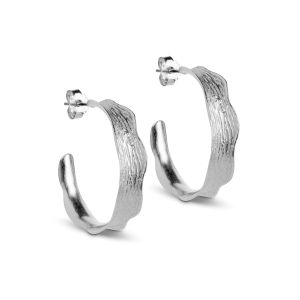 Enamel Copenhagen Ane Large Silver Hoop Earrings. Item code E288SM.
