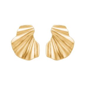 Enamel Copenhagen Wave Gold Earrings