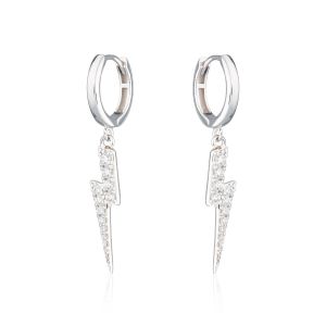 Scream Pretty Lightning Hoop Earrings - Silver