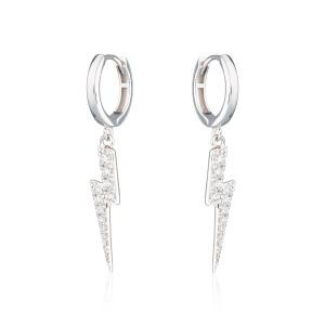 Scream Pretty Lightning Hoop Earrings - Silver