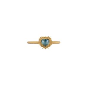 Rachel Jackson Adjustable Electric Love Blue Topaz Heart Ring Gold EGHR2BTGP