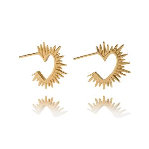 Rachel Jackson Electric Love Heart Hoop Earrings Gold EGHE2GP