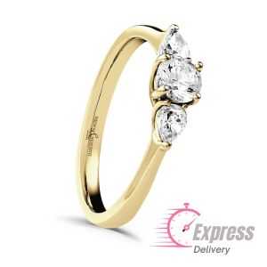 Brown & Newirth 'Love Note' Yellow Gold Trilogy Engagement Ring