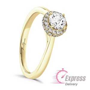 Brown & Newirth 'Astral' Gold Halo Engagement Ring