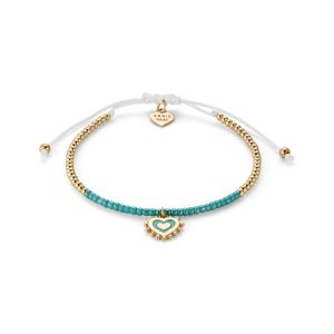 Annie Haak Enamel Heart Gold Plated Friendship Bracelet - Turquoise