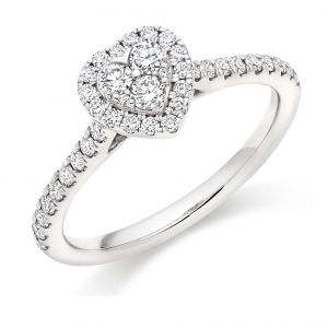 Brilliant Heart Shaped Diamond Cluster Ring