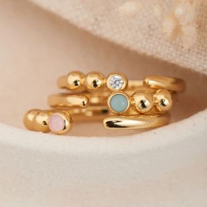 Ania Haie Gold Orb Amazonite Adjustable Ring - R045-01G-AM