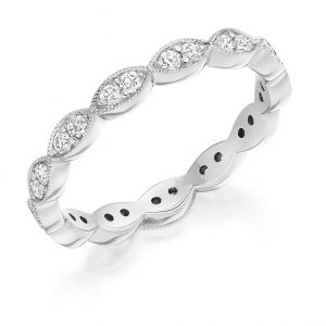 Raphael Collection Full Eternity Ring - Round Brilliant Grain Set Marquise Shape