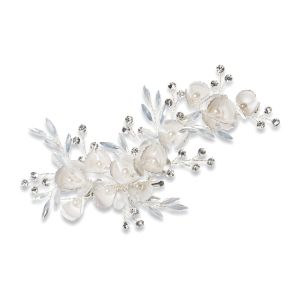 Ivory & Co Forget Me Not Silver Crystal and Pearl Floral Clip