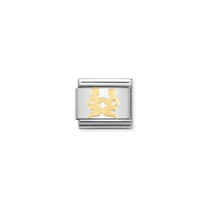 Nomination Classic Gemini Charm - 18k Gold - 030104/03