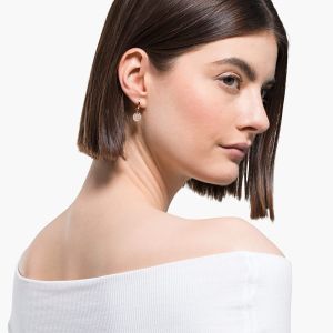 Buy Swarovski Creativity Circle Stud Earrings White with Rhodium Plating Online