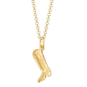 Scream Pretty Cowboy Boot Necklace - Gold Plated - spcngcobo-1