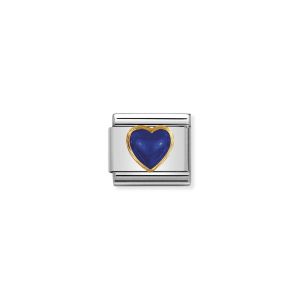 Nomination Classic Stones Hearts Charm - 18k Gold Lapis 030501_09