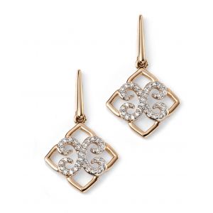 Elements Gold 9ct Yellow Gold Diamond Lace Earrings GE2083