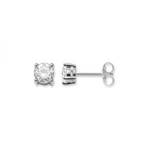 Thomas Sabo White Stone Ear Studs, 6mm H1739-051-14