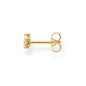 Thomas Sabo Single Earring - Triple White Stone Stud in Gold H2132-414-14