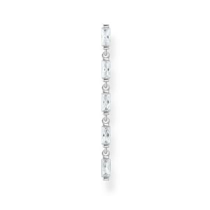 Thomas Sabo Single Earring - White Baguette Stone Drop in Silver