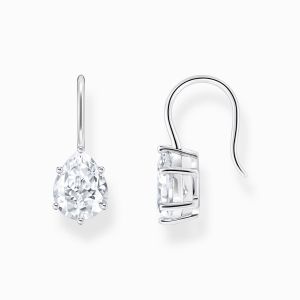 Thomas Sabo Earrings with White Drop Shaped Zirconia - Silver - H2290-051-14
