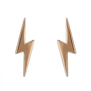 Lightning Bolt Earrings - Rose Gold Plated Sterling Silver