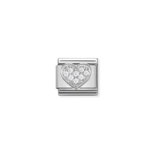 Nomination Silver and Zirconia Classic Heart Charm - 330304/01