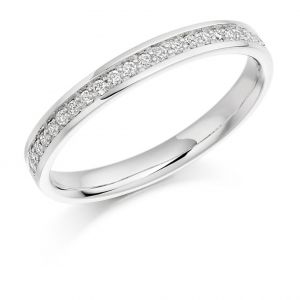 Raphael Collection Half Eternity Ring, Round Grain Set Brilliant Diamonds