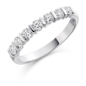 Raphael Collection Half Eternity Ring, Round Brilliant Bar Setting