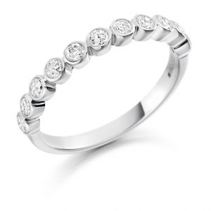 Raphael Collection Half Eternity Ring, Round Brilliant Rubover Setting